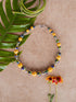 Blue Pottery Bead Choker Necklace ( Yellow )